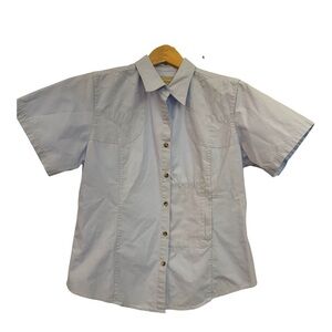 Filson Lgt. Blue Men Lg Short Sleeve Shirt Button Down Workwear Utility Heritage